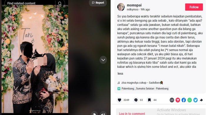 Viral curhat wanita di Palembang batal nikah karena ditinggal calon suami