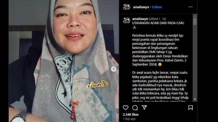 curhatan seorang guru asal Kalimantan Selatan (Kalsel) mengaku diusir karena dari rapat usai menegur oknum Kepala Dinas yang merokok di ruangan ber-AC saat kegiatan berlangsung.