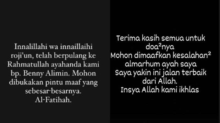 Kabar ayah Dimas Aditya meninggal dunia disampaikan langsung oleh sang aktor.