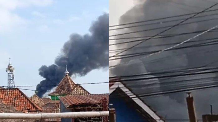 Tangkap layar kebakaran di Seberang Ulu (SU) 1 Palembang, Rabu (30/8/2023)