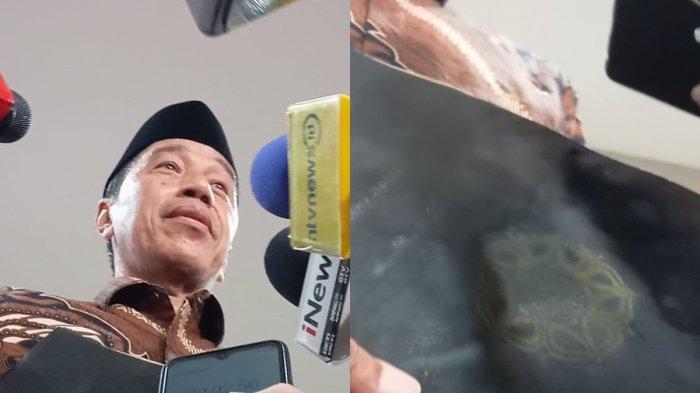 IJAZAH JOKOWI - (kiri) Presiden ke-7 RI, Joko Widodo (Jokowi) selesai diperiksa di Bareskrim Polri terkait dengan dugaan ijazah palsu, Selasa (20/5/2025). (kanan) Ijazah UGM milik Joko Widodo yang diambil dari penyidik Bareskrim Polri, Jakarta, Selasa (20/5/2025).