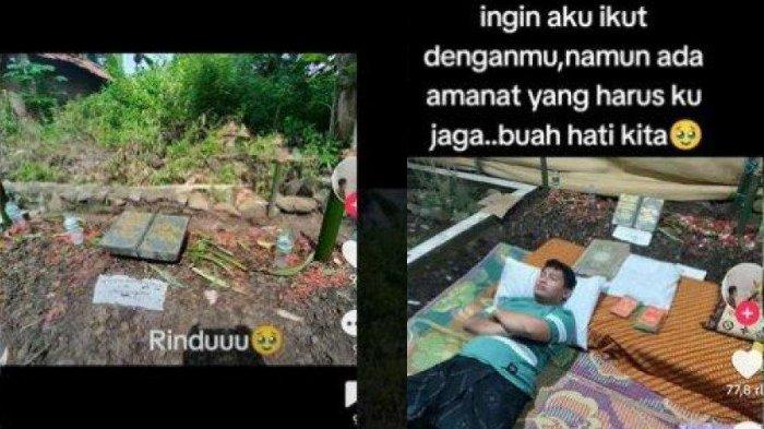 kisah seorang pria yang rela tidur di makam lantaran merindukan sang istri yang telah meninggal dunia