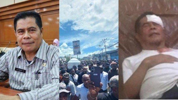 kronologi saat Penjabat (Pj) Gubernur Papua, Ridwan Rumasukun, mengalami pelemparan batu oleh massa yang ikut iring-iringan jenazah Lukas Enembe