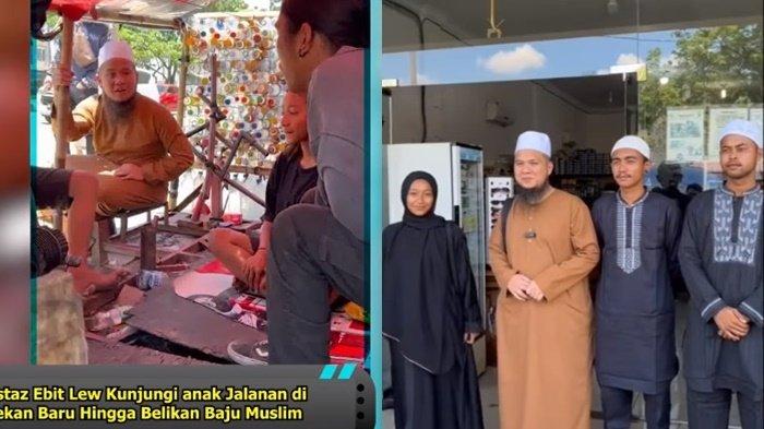 Momen Haru Ustadz Ebit Lew Kunjungi Anak Jalanan Pekanbaru Beri Perhatian Ajak Belikan Baju Muslim