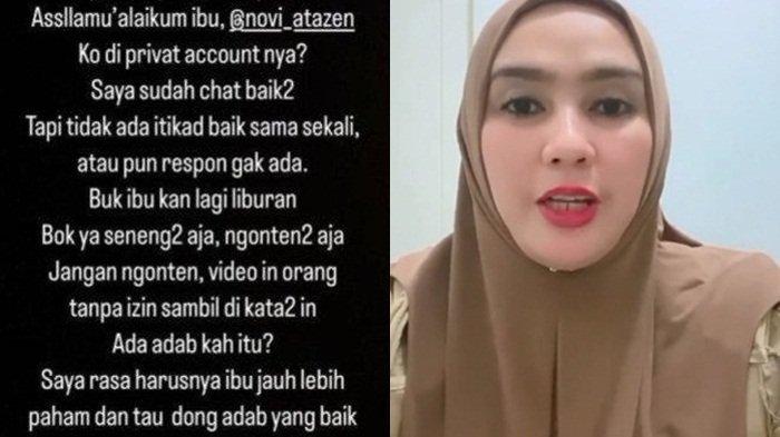 Pedandgut Lesti Kejora meradang usai disentil oleh selebgram Palembang, Novi Atazen terungkap.