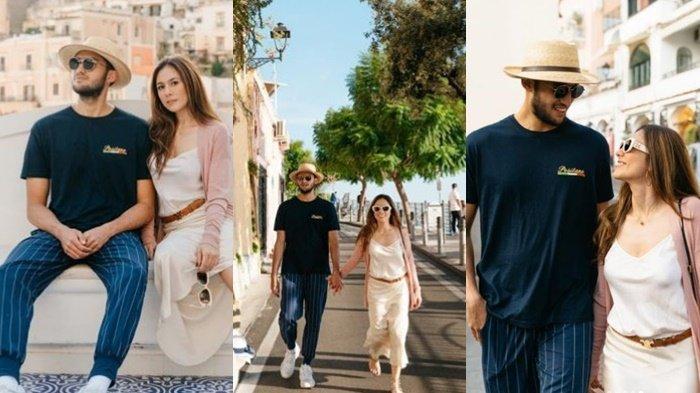 potret liburan Pasangan kekasih beda usia Sabda Ahessa dan Wulan Guritno yang tengah liburan ke Italy.
