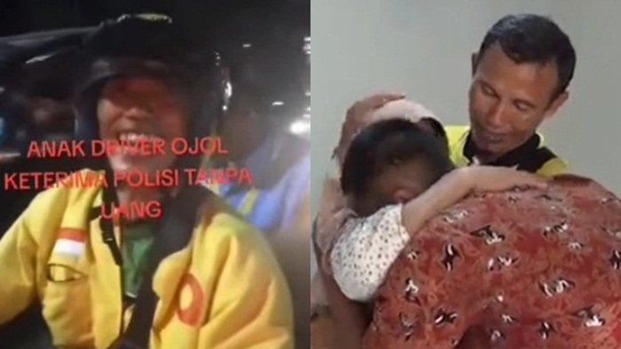 Teriak bahagia seorang driver ojek online yang mengetahui anak lolos jadi Polri.