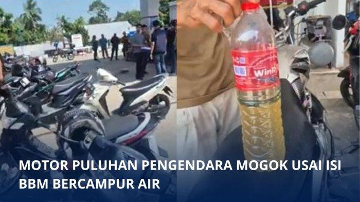 Puluhan pengendara protes mendatangi SPBU Patih Galung Prabumulih motor mogok usai isi BBM karena berisi air.