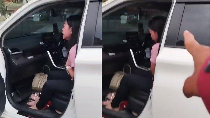 wanita menangis histeris dianiaya kekasih dalam mobil