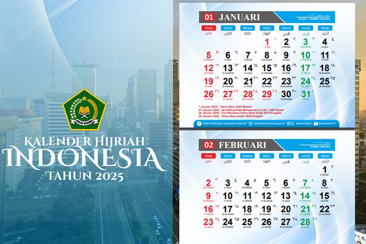 Kalender 2025 Versi Kemenag Lengkap Beserta Tanggal Merah, Cuti Bersama dan Kalender Hijriah