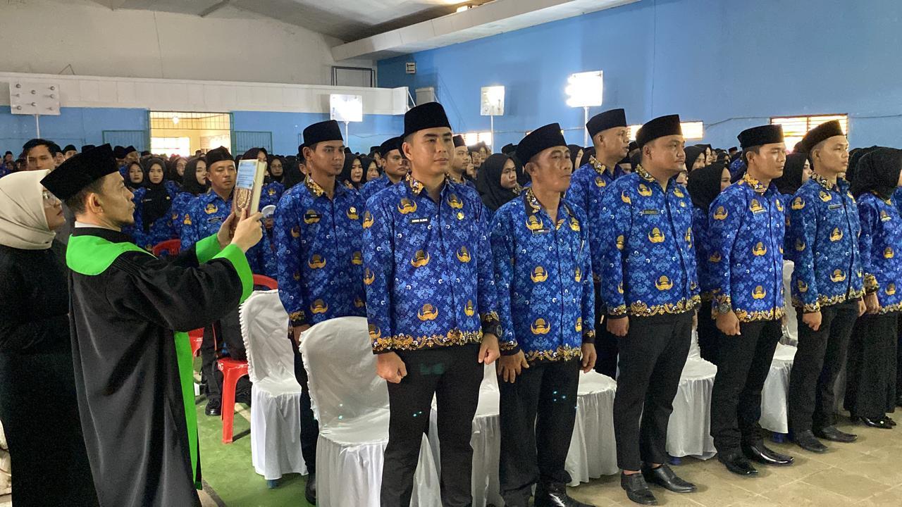 Acara Pelantikan CPNS dan PPPK Kabupaten PALI Tahun 2024 lalu, di Gedung Orkes Komperta Pendopo.