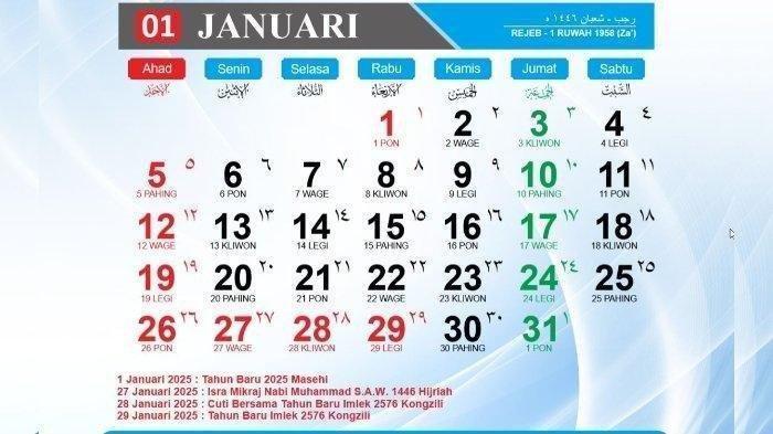 Kalender Januari 2025