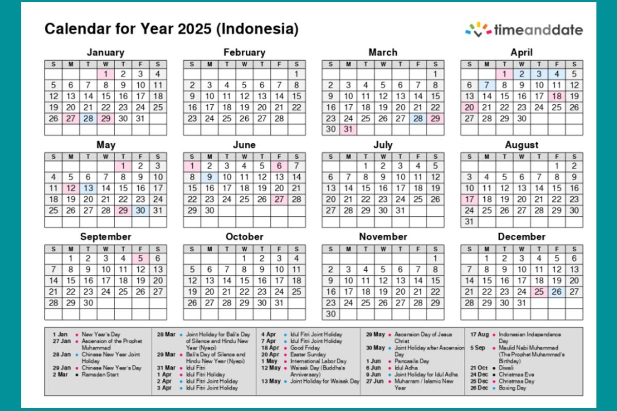 Kalender 2025 Lengkap dengan Tanggal Merah dan Bisa Diedit