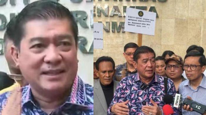 PEMERIKSAAN - (kanan) Ketua Umum Solidaritas Merah Putih (Solmet), Silfester Matutina dan Sekretaris Jenderal Peradi Bersatu, Ade Darmawan, usai menjalani pemeriksaan di Mapolda Metro Jaya, Jakarta Selatan, Kamis (24/7/2025)