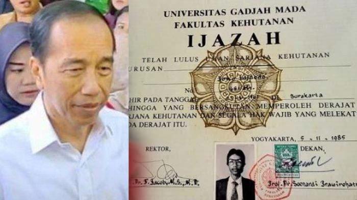 UGM DIGUGAT - (kiri) Joko Widodo atau Jokowi. (kanan) ijazah S1 Jokowi