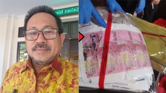 Kolase foto Andi Ibrahim dan uang palsu. Inilah Bujuk Rayu Andi Ibrahim Gaet Pengedar Uang Palsu UIN Makassar, Sebut Layak Edar dan Beri Keuntungan.