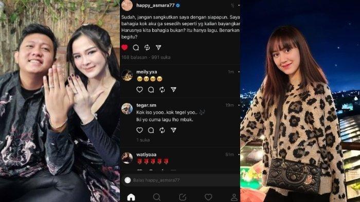 Ilustrasi - Denny Caknan Menikah dengan Bella Bonita (kiri) Happy Asmara (kanan)