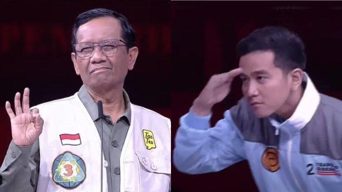 Mahfud MD dan Gibran saat Debat Cawapres. Dianggap Menghina Gibran, Mahfud MD Tak Gentar Meski Banyak yang Melaporkan.