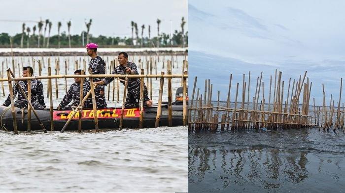TNI AL mencabut pagar laut di Tangerang