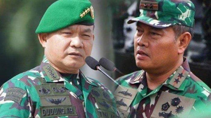 KASAD Jenderal Dudung Abdurachman dan Panglima TNI Laksamana Yudo Margono. Inilah Imbas Wacana Usia Pensiun KASAD dan Panglima TNI Diperpanjang.