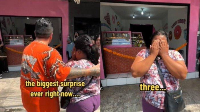 Penjual donat yang viral gara-gara konten prank, kini kembali dapat rezeki nomplok. Si Bule memberinya toko untuk berjualan donat.