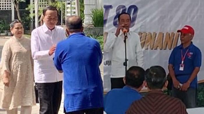 REUNI - Jokowi saat hadir ke acara reuni ke-45 angkatan 1980 Fakultas Kehutanan Universitas Gadjah Mada (UGM) di Aula Integrated Forest Farming Learning Center, Sleman, Yogyakarta, Sabtu (26/7/2025). Terungkap sosok Jambrung Santoso, sahabatnya.