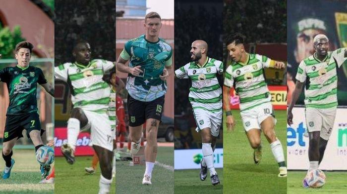 Kolase Francisco Rivera, Flavio Silva, Bruno Moreira, Mohammed Rashid, Slavko Damjanovic dan Gilson COsta. Enam pemain asing yang akan memperkuat Persebaya Surabaya di Liga 1 2024/2025