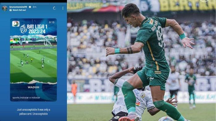 Kolase foto Bruno Moreira. Bruno ungkap kekecewaan usai aksi 'tarkam' Wahyudi Hamisi