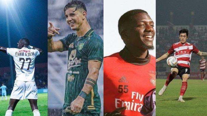 Kolase foto Flavio Silva, Bruno Moreira, Gilson Costa dan Francisco Rivera. Empat pemain asing yang dikabarkan bakal memperkuat Persebaya Surabaya musim depan