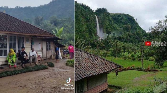 Kondisi halaman rumah Abah Jajang sebelum dan sesudah viral