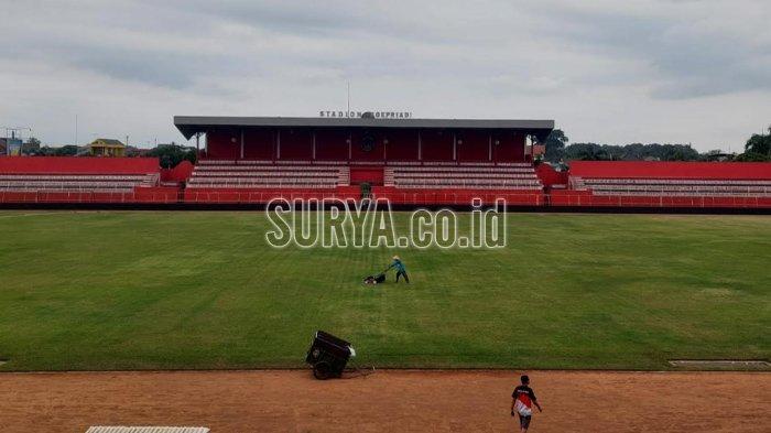 Kondisi Stadion Soepriadi Kota Blitar yang dijadikan home base Arema FC di musim kompetisi Liga 1 2024.