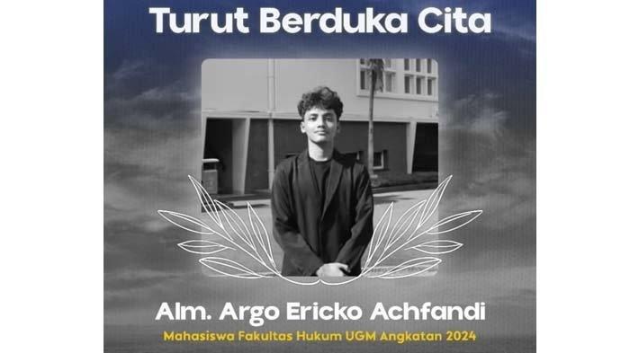 Foto Argo Ericko Achfandi (19) Mahasiswa UGM Tewas Ditabrak Mobil BMW