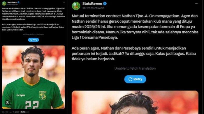 BURSA TRANSFER PERSEBAYA SURABAYA - Kabar Nathan Tjoe A On buka peluang gabung Persebaya Surabaya di musim 2025/2026.