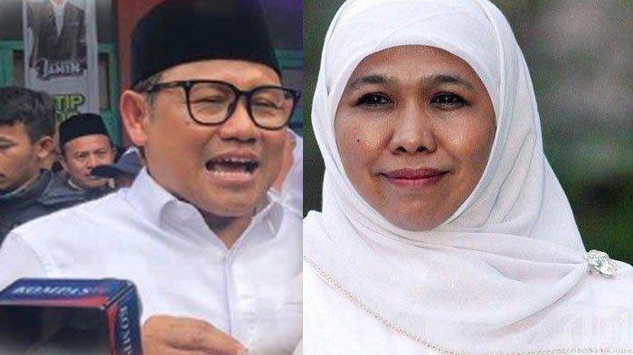 Cak Imin dan Khofifah. Misteri Sosok Calon Gubernur Jatim dari PKB, Khofifah Tak Ambil Pusing Meski Dirahasiakan Cak Imin.