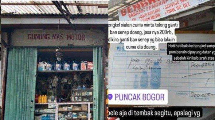 Tangkap layar Bengkel Viral Banderol Harga Rp 200 Ribu untuk Ganti Ban Serep. Begini nasib pemiliknya.