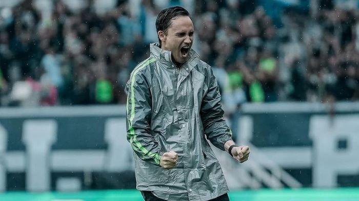 Paul Munster merayaka gol di laga Persebaya Surabaya vs Persik Kediri