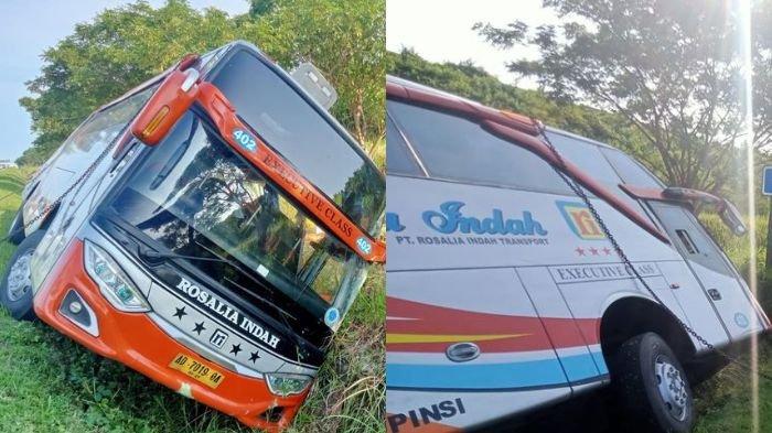 Bus Rosalia Indah kecelakaan di Tol Batang-Semarang, Kamis (10/4/2024)