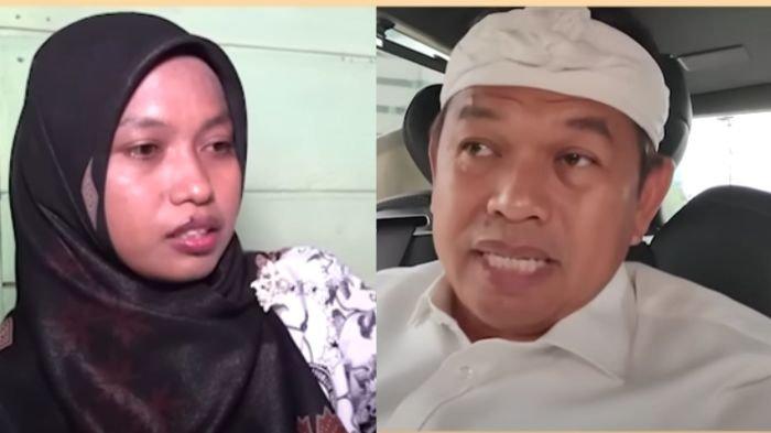 Guru Supriyani (kiri) yang mendapat hadiah Rp 50 juta dari Dedi Mulyadi (kanan)