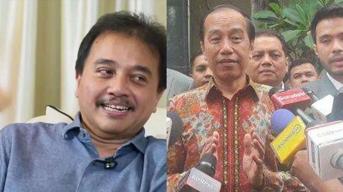 IJAZAH JOKOWI - (kiri) Roy Suryo dan (kanan) Joko Widodo. Roy Suryo Terancam Kena Pasal Tambahan Usai Tolak Hasil Uji Forensik Ijazah Jokowi.