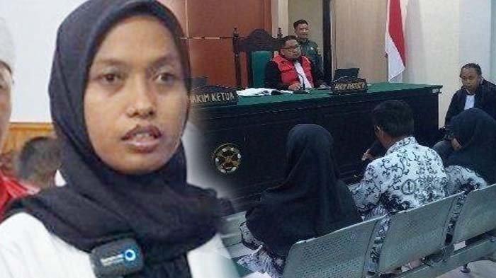 Rekan guru Supriyani saat bersidang di PN Andoolo, Konawe Selatan pada Rabu (30/10/2024).