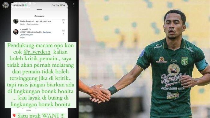 Kolase foto: Instastory Reva Adi, Reva Adi Utama saat memperkuat Persebaya Surabaya