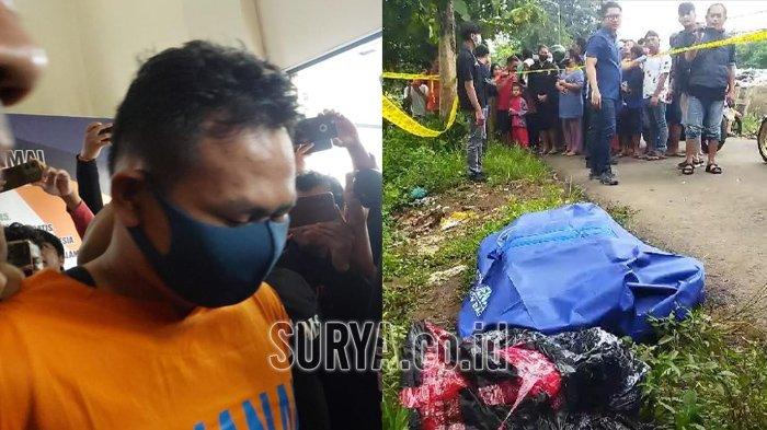 Koper berisi potongan tubuh Uswatun Khasanah yang ditemukan di selokan Desa Dadapan, Kecamatan Kendal, Kabupaten Ngawi, Kamis (23/1/2025). Dan pelaku mutilasi Rohmad Tri Hartanto saat dikeler di Mapolda Jatim, Senin (27/1/2025).