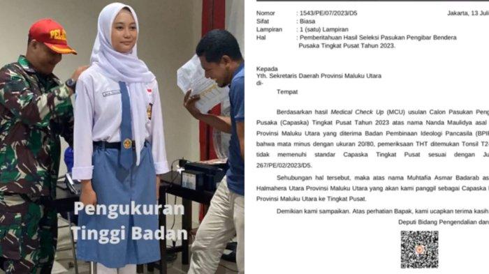 Nanda Maulidya, calon Paskibraka Nasional yang diganti peserta lain.