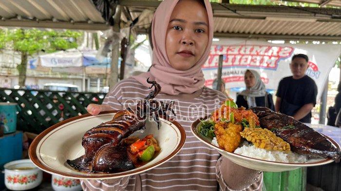 Sajian kuliner Sambelan Megilan sebagai rekomendasi kuliner saat libur panjang peringatan Isra Miraj dan Tahun Baru Imlek 2025, di Jalan Patimura