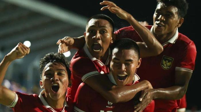 Skuad Timnas U23 saat merayakan gol di Piala AFF U23 2023