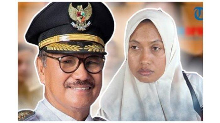 Bupati Konawe Selatan Surunuddin Dangga dan Supriyani. Somasi Bupati Konsel ke Guru Supriyani Imbas Batal Damai dengan Aipda WH Belum Terwujud,