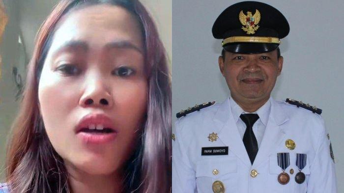 SENTIL - (kiri) Mbak Suci, pekerja migran yang sentil Camat Pakel, Imam Suwoyo (kanan)