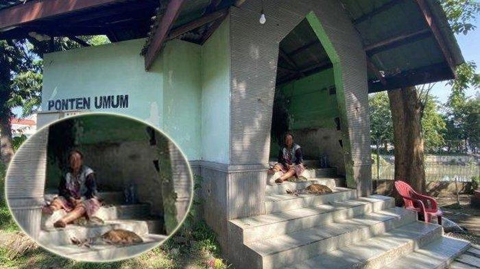 TINGGAL DI TOILET - Tumini, wanita yang sudah 15 tahun tinggal di toilet umum di Surabaya. Camat Wonokromo janji beri bantuan.