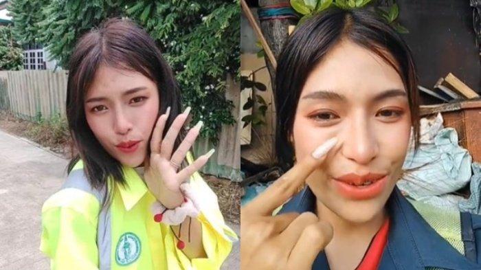 Sosok Pattaramon Thocharoen, wanita yang dijuluki sebagai tukang sapu paling cantik (TikTok/@241262bp)