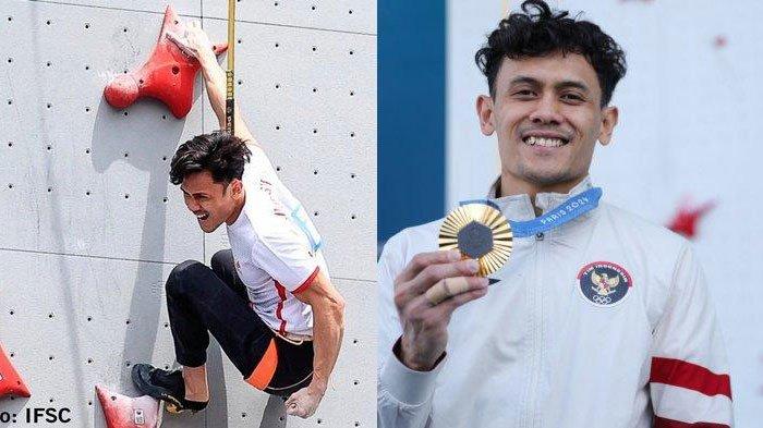 Kolase foto Veddriq Leonardo, Dulu Jualan Kue di Sekolah, Kini Raih Medali Emas Olimpiade Paris 2024.